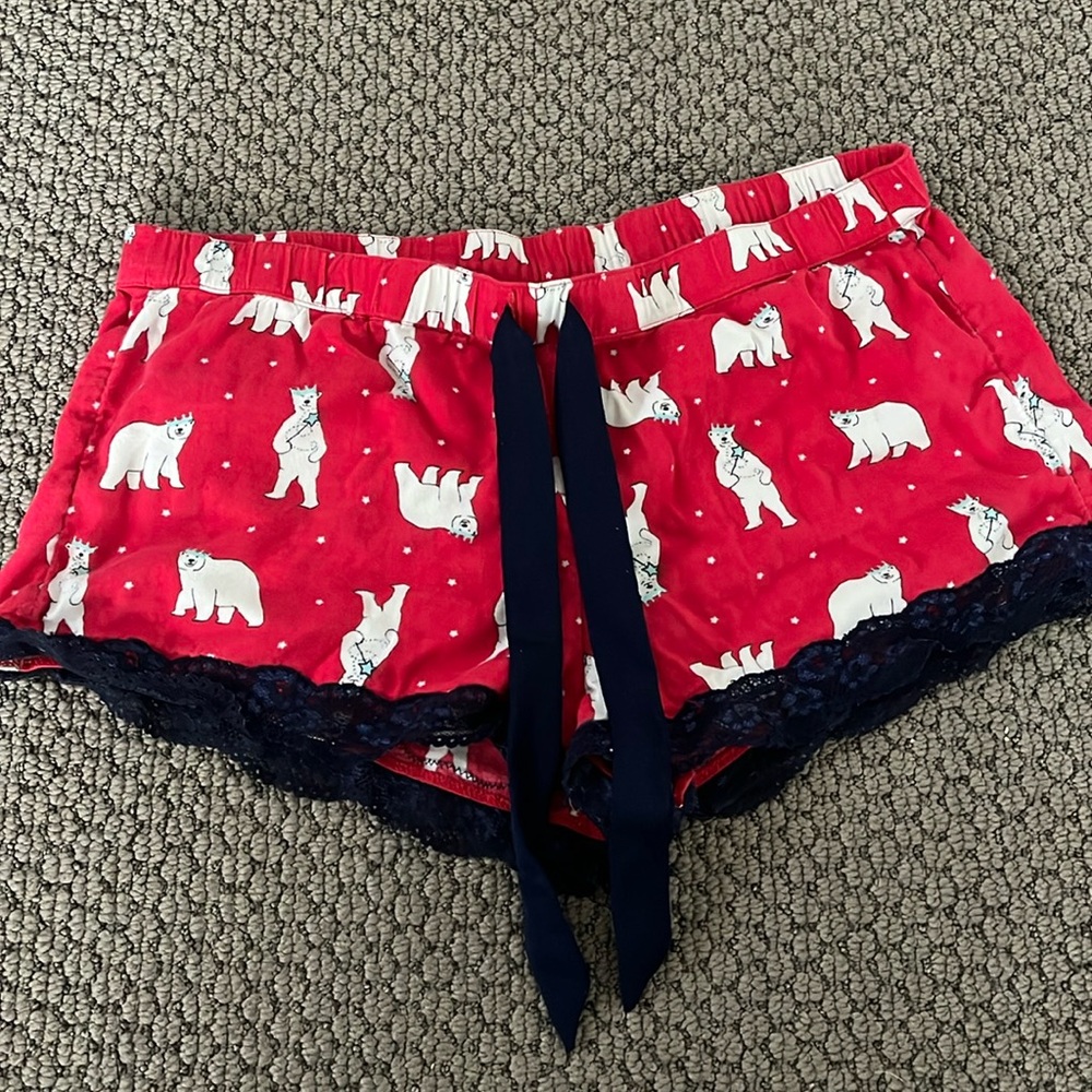 Polar bear pj bottoms with lace trim